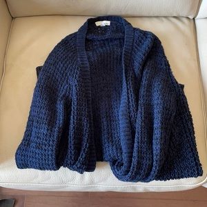 Garage oversized slouchy crochet cardigan blue